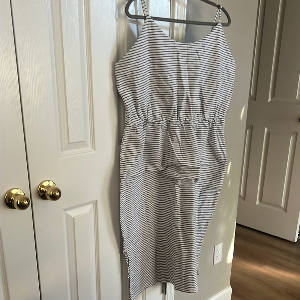 Old Navy Black and White Striped Maxi Dress